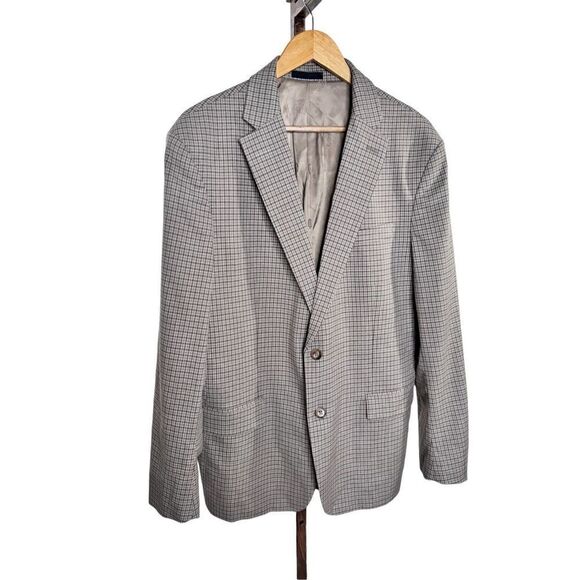 Lauren Ralf Lauren tan houndstooth blazer 44L - Picture 1 of 8